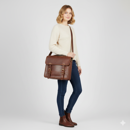 Leather Crossbody Messenger Bag