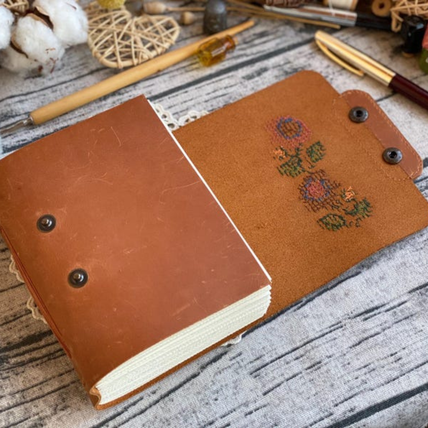 The Prastara Cognac Leather Journal