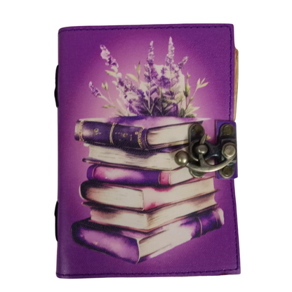 Blank Spell Book of Shadows Journal UV printed Witchcraft Supplies Wiccan Notebook Handmade Vintage Deckle Paper Grimoire Journal Leather Sketchbook, Drawing Journal (7 X 5)
