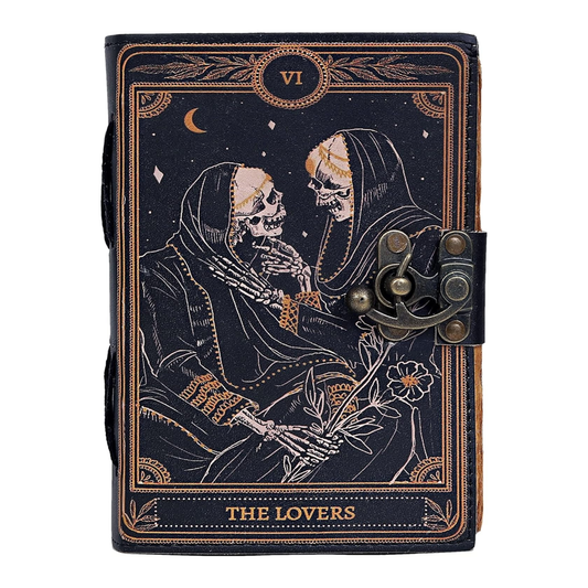 Genuine Leather Lovers Journal – Handmade Vintage Diary| Deckle Edge Paper & Hand-Stitched Binding | Halloween, Birthday, Anniversary & Valentine’s Gift for Men & Women"