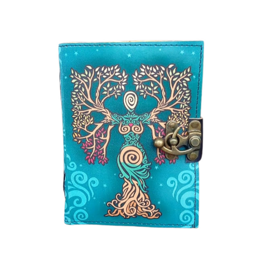 Book of Spells Mother Of Earth Leather Bound Journal Deckle Edge Paper Tree of Life Antique Embossed Bound Daily Notebook With Colorful Print Journal Antique Vintage Book for Men and Women (Copy)