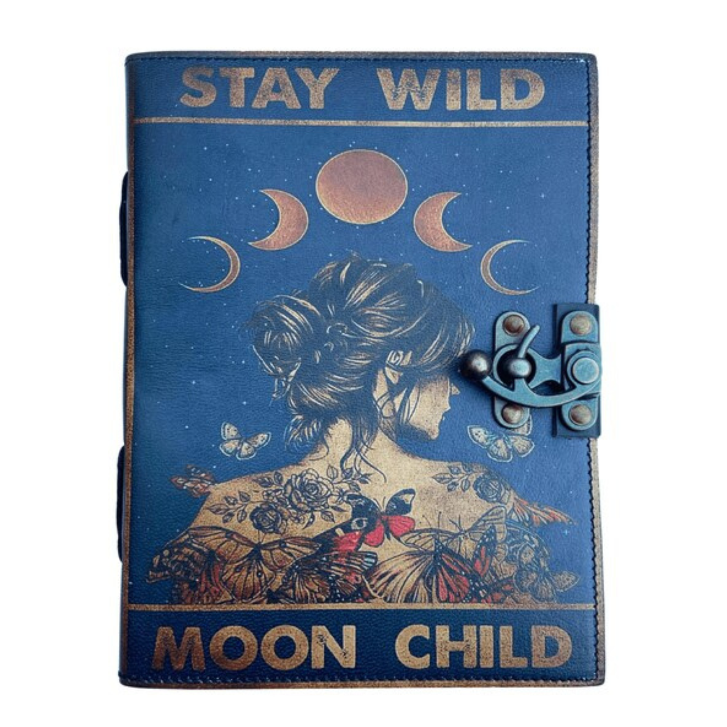 Prastara -Stay Wild Moon Child Notebook 7X5" Handcrafted Leather Journal/Diary 200 Pages | 100% Genuine Leather