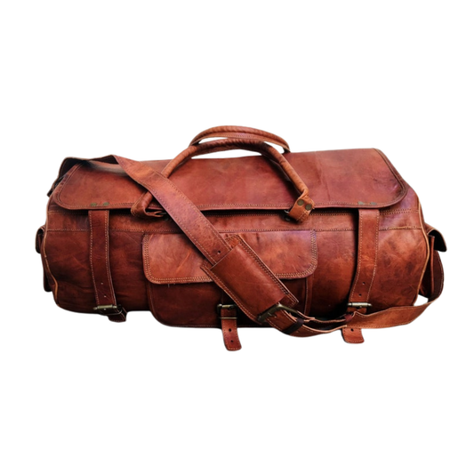 Leather Gym Weekender Duffle Bag