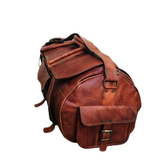 Leather Gym Weekender Duffle Bag