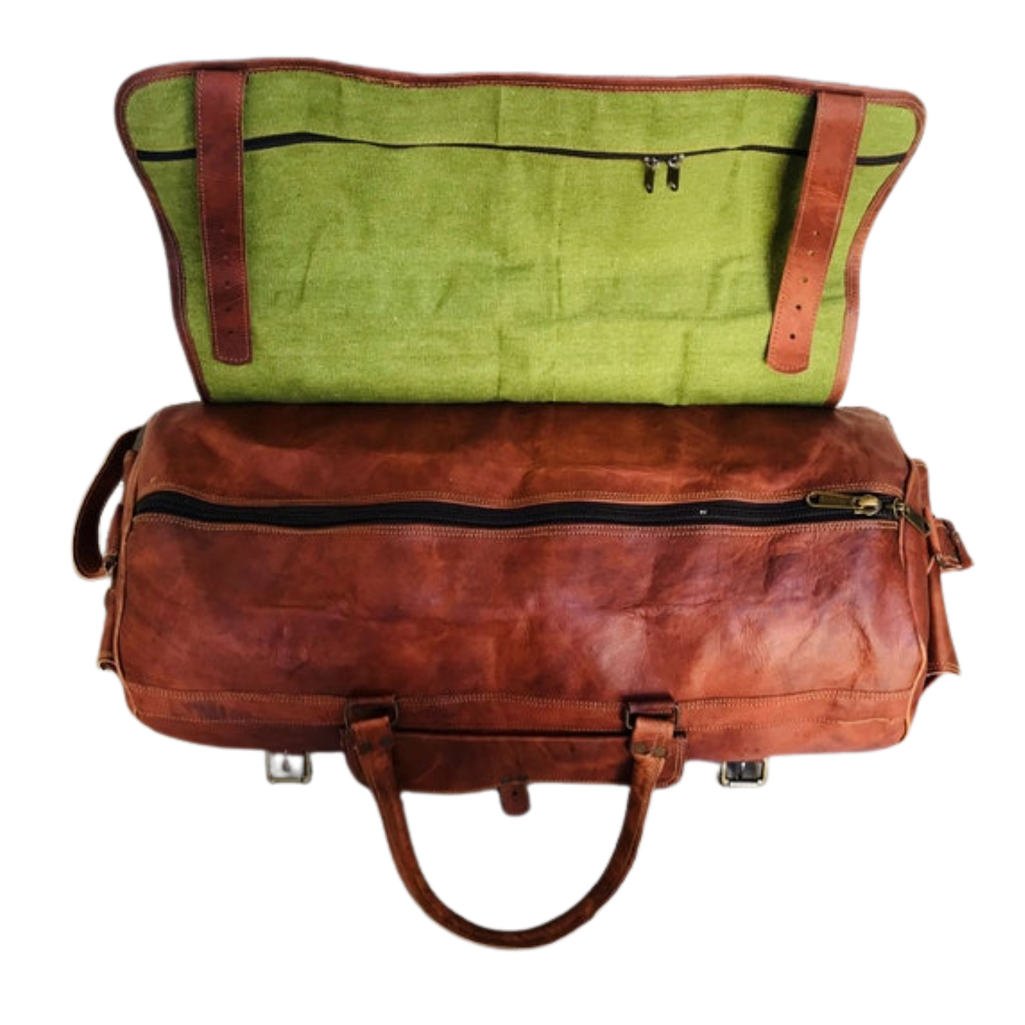 Leather Gym Weekender Duffle Bag