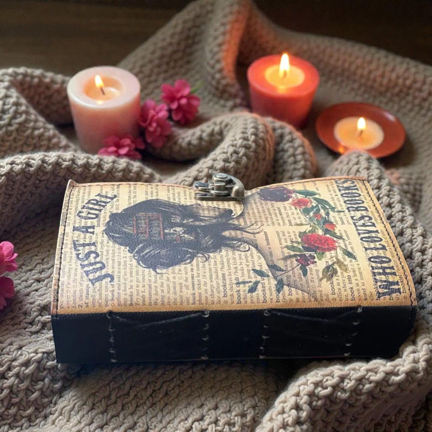 UV PRINT Leather Journal Notebook -Sketchbook grimoire journal - Book of Shadows vintage handbound Large Journal for Men and Women