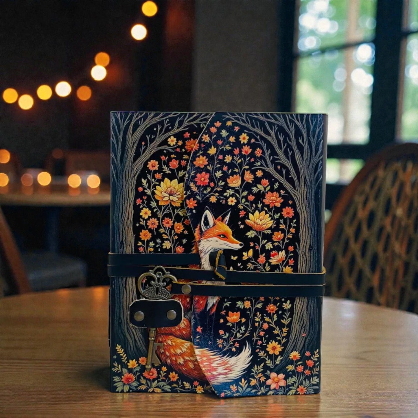 UV PRINT Leather Journal Notebook -Sketchbook grimoire journal - Book of Shadows vintage handbound Large Journal for Men and Women