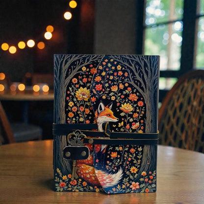 UV PRINT Leather Journal Notebook -Sketchbook grimoire journal - Book of Shadows vintage handbound Large Journal for Men and Women