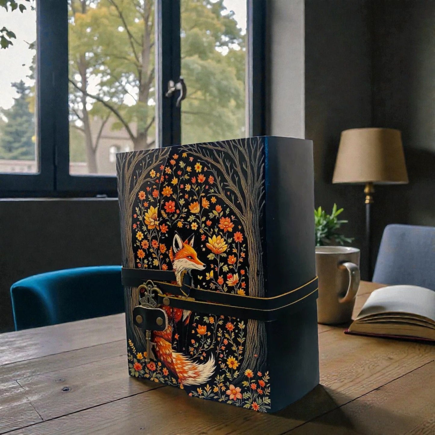 UV PRINT Leather Journal Notebook -Sketchbook grimoire journal - Book of Shadows vintage handbound Large Journal for Men and Women