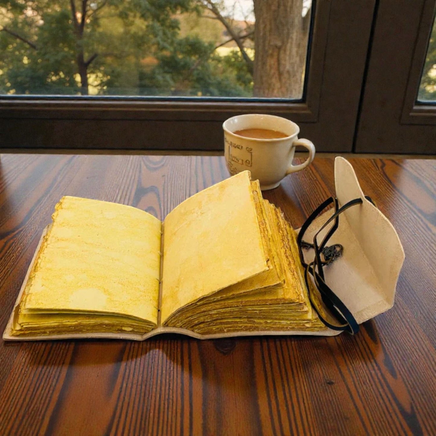 UV PRINT Leather Journal Notebook -Sketchbook grimoire journal - Book of Shadows vintage handbound Large Journal for Men and Women