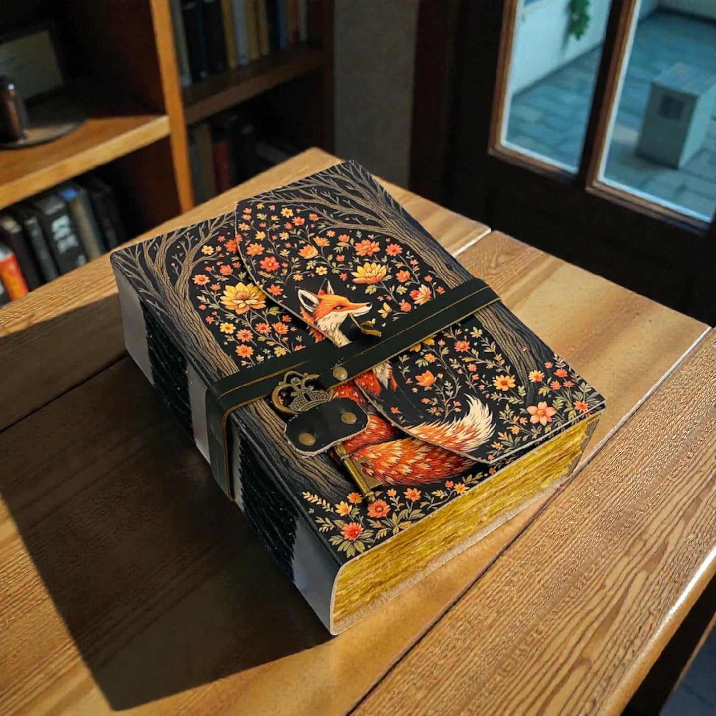 UV PRINT Leather Journal Notebook -Sketchbook grimoire journal - Book of Shadows vintage handbound Large Journal for Men and Women