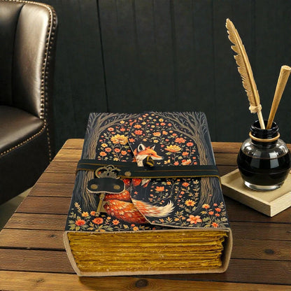 UV PRINT Leather Journal Notebook -Sketchbook grimoire journal - Book of Shadows vintage handbound Large Journal for Men and Women