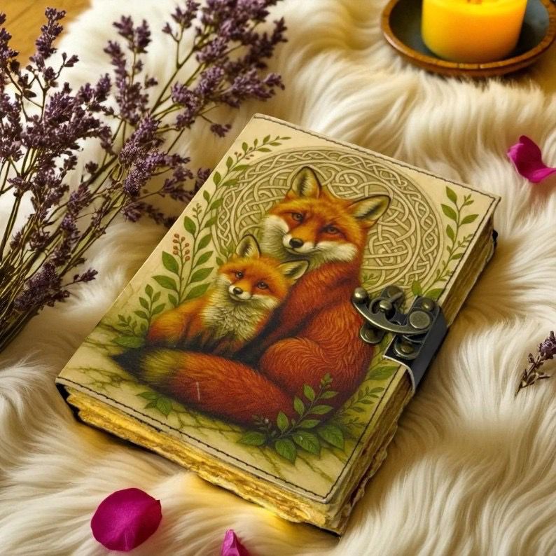 UV PRINT Leather Journal Notebook -Sketchbook grimoire journal - Book of Shadows vintage handbound Large Journal for Men and Women