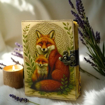 UV PRINT Leather Journal Notebook -Sketchbook grimoire journal - Book of Shadows vintage handbound Large Journal for Men and Women