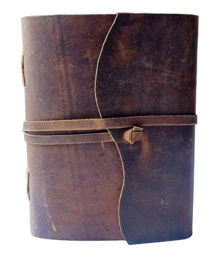 Prastara -Leather Bound Journal - Rustic Brown, 7"X5", 220 Pages - Vintage Blank Paper Diary for Writing, Drawing, Sketchbook, and Travel Notebook - Ideal for Women and Men