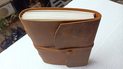 Prastara -Leather Bound Journal - Rustic Brown, 7"X5", 220 Pages - Vintage Blank Paper Diary for Writing, Drawing, Sketchbook, and Travel Notebook - Ideal for Women and Men