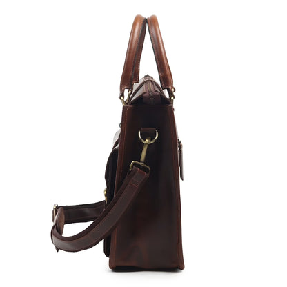 The Prastara Garrison Leather Laptop Messenger Bag