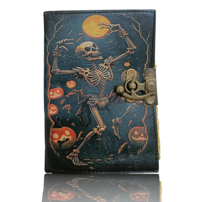 Book of Spell Leather Journal  Halloween Decorations Decor, Grimoire Printed Diary  Christmas Gift for Men & Women (The Spooky One)