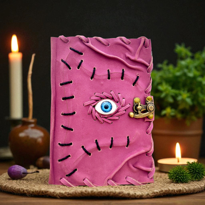 Prastara - Hocus Pocus Evil Eye Embossed  7X5" Handcrafted Leather Journal/Diary 200 Pages | 100% Genuine Leather