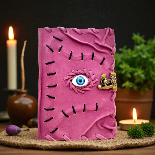Prastara - Hocus Pocus Evil Eye Embossed  7X5" Handcrafted Leather Journal/Diary 200 Pages | 100% Genuine Leather