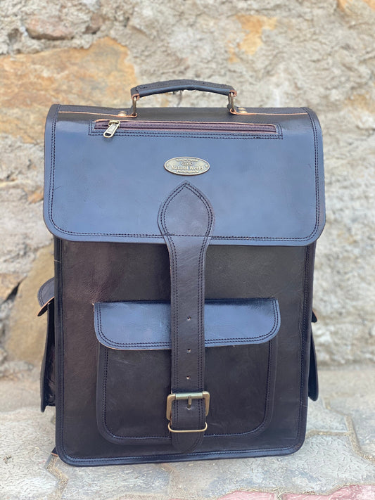 The Prastara Leather Goat genuine leather Men's Backpack