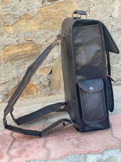 The Prastara Leather Goat genuine leather Men's Backpack