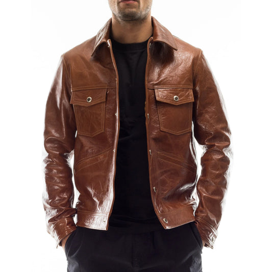 The Prastara Italian handmade Men genuine lambskin leather jacket
