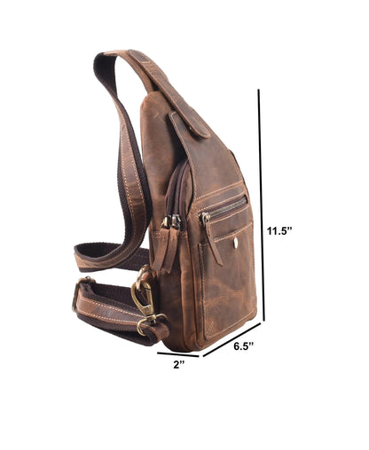 The Prastara Genuine Full-Grain Leather Sling/Cross Body Purse Handmade