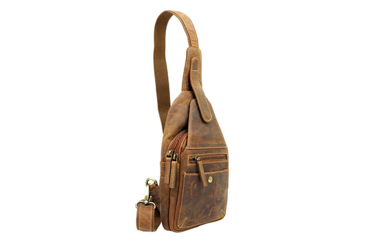 The Prastara Genuine Full-Grain Leather Sling/Cross Body Purse Handmade