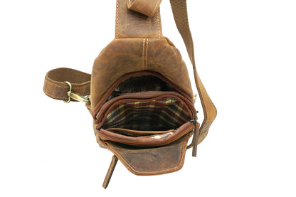 The Prastara Genuine Full-Grain Leather Sling/Cross Body Purse Handmade