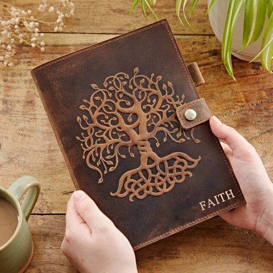 The Prastara Personalised Buffalo Leather Refillable Tree of Life Journa
