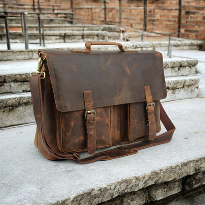 The Prastara Handcrafted Leather Laptop Bag