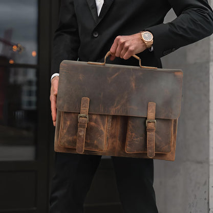 The Prastara Handcrafted Leather Laptop Bag