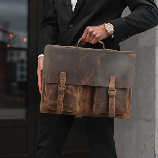 The Prastara Handcrafted Leather Laptop Bag