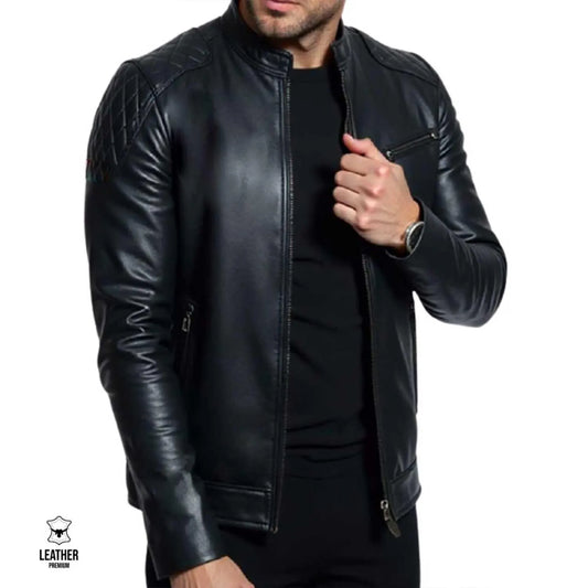 The Prastara handmade Men genuine lambskin leather jacket