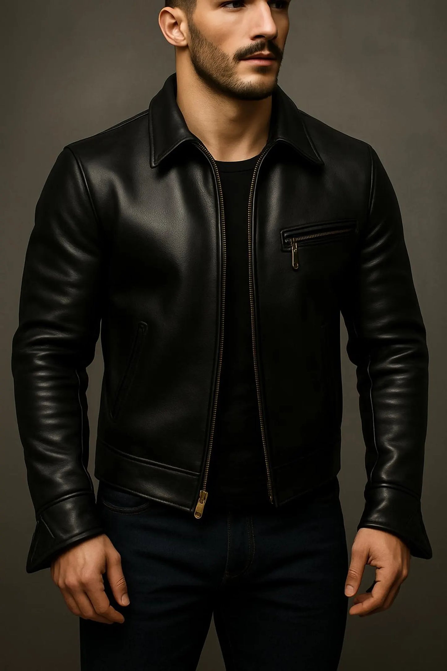 The Prastara Men’s Sheepskin Leather Jacket