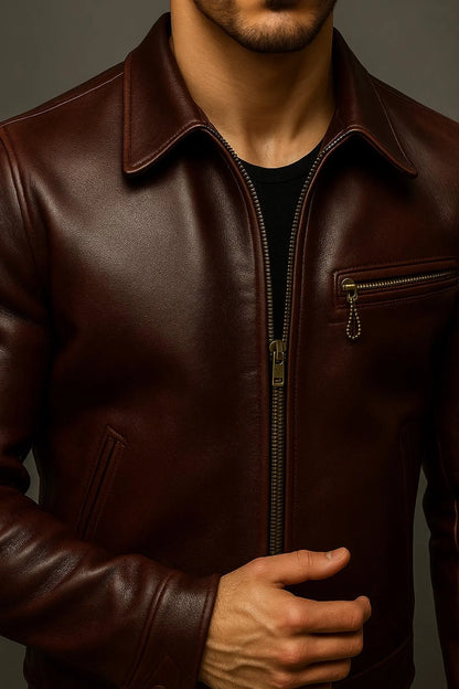 The Prastara Men’s Sheepskin Leather Jacket