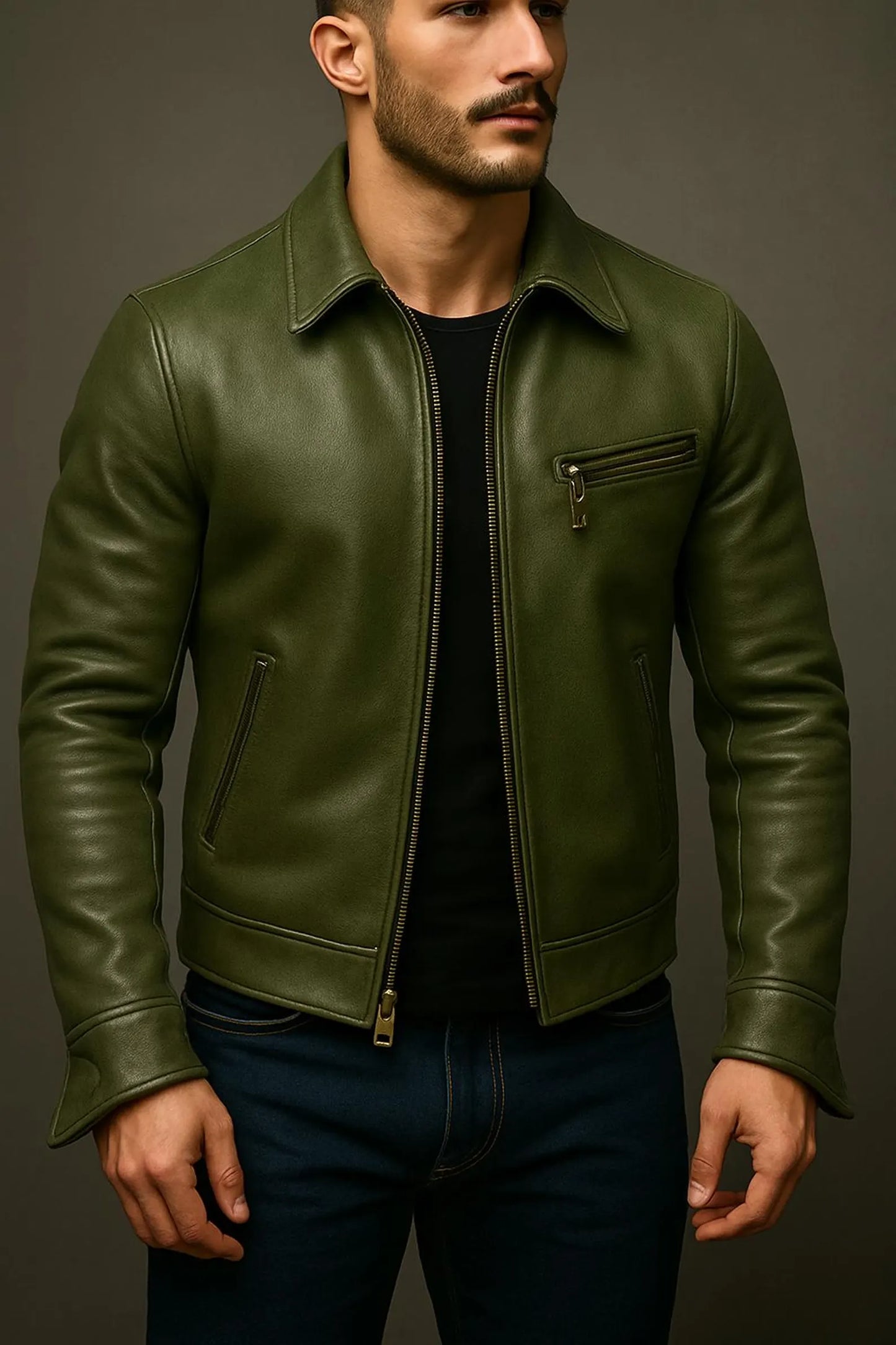 The Prastara Men’s Sheepskin Leather Jacket