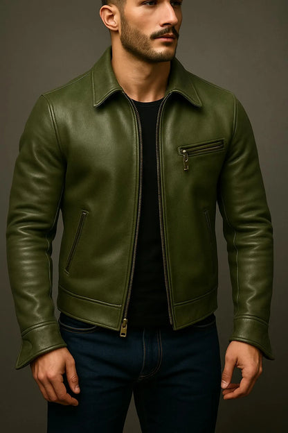 The Prastara Men’s Sheepskin Leather Jacket