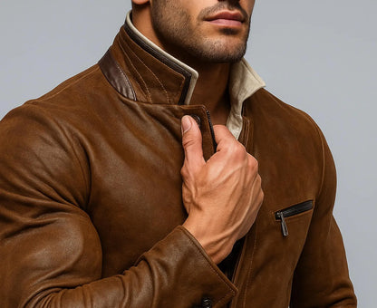 The Prastara Men's Italian Leather Blazer