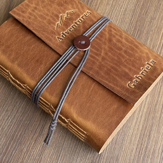 The Prastara Personlaized leather journal notebook