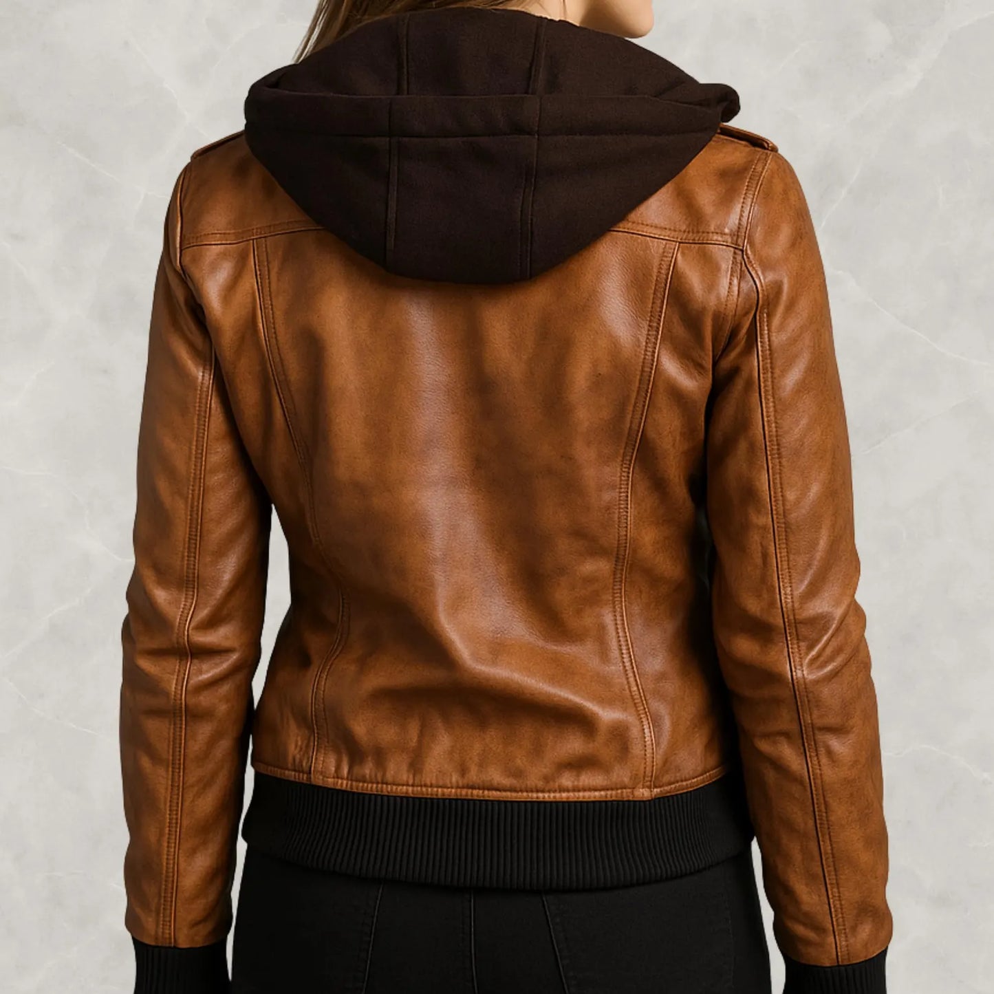 The Prastara Brown Leather Jacket