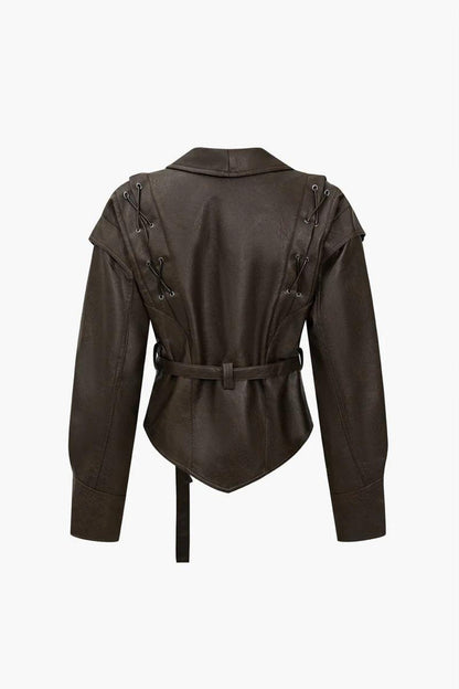 The Prastara Women's Latest Design Black Brown Oversized Leather Jacket