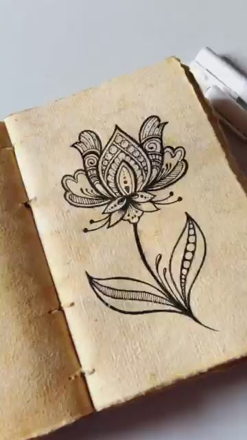 Vintage Leather Journal - 200 Pages Deckle Edge Rustic Paper - Unlined Pages Book of Shadows, Grimoire, Junk Notebook