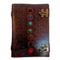 Leather Book of Shadows Journal, Supernatural Notebook with Chakra Gem Stones Healing Crystals