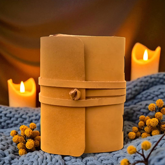 Leather Journal Notebook - Genuine Leather Journals for Writing 200 Pages 5x7 Inches Vintage Journal For Man and Women Gifts For Man Artist,Travel Journal,Yellow